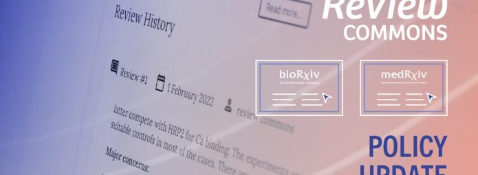 Banner announcing Review Commons policy update
