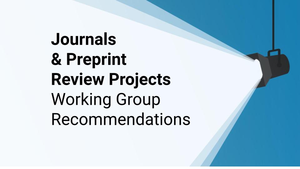 Recommendations on Recognizing Preprint Review from the ASAPbio Journals & Preprint Review Projects Working Group
