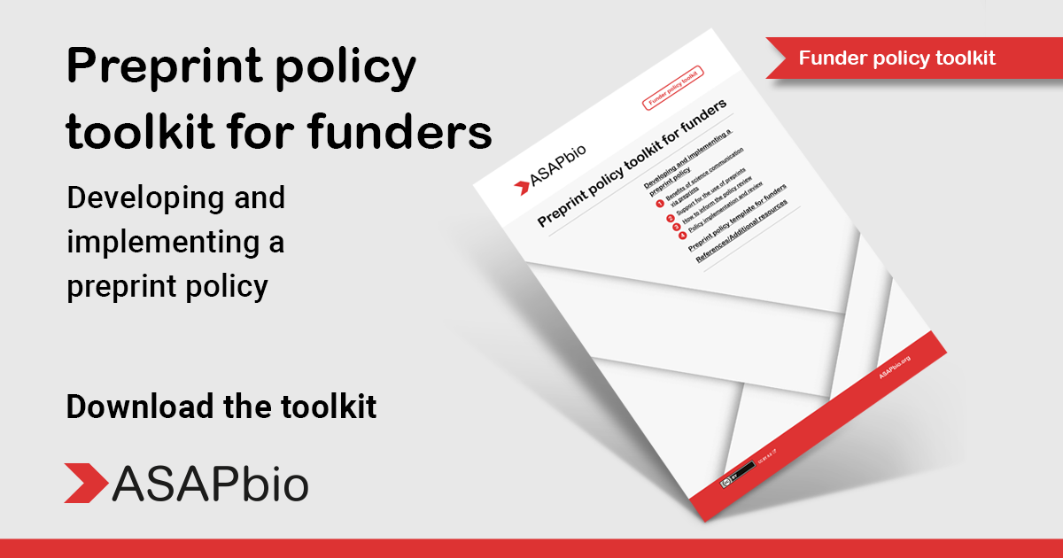 ASAPbio preprint policy toolkit for funders