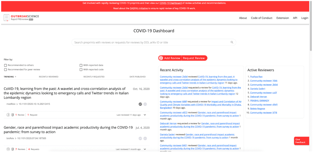 COVID 19 Rapid Review: A joint publishers’ initiative to engage the community on the review of COVID-19 preprints