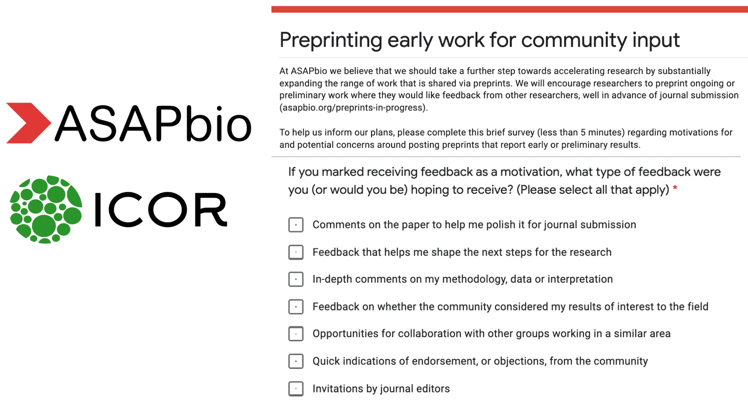 Survey: how early would you preprint and what feedback would you like?