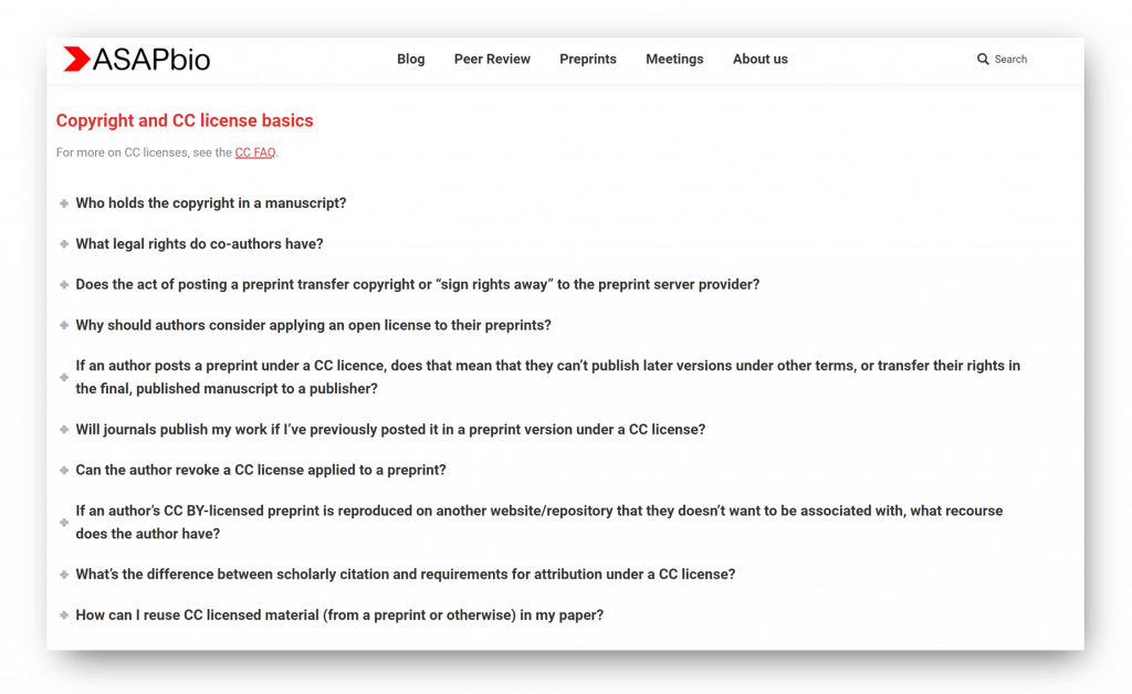 Sharing new educational resources on open licensing for preprints
