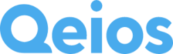 Blue text logo displaying the word Qeios in lowercase, modern font against a transparent background.