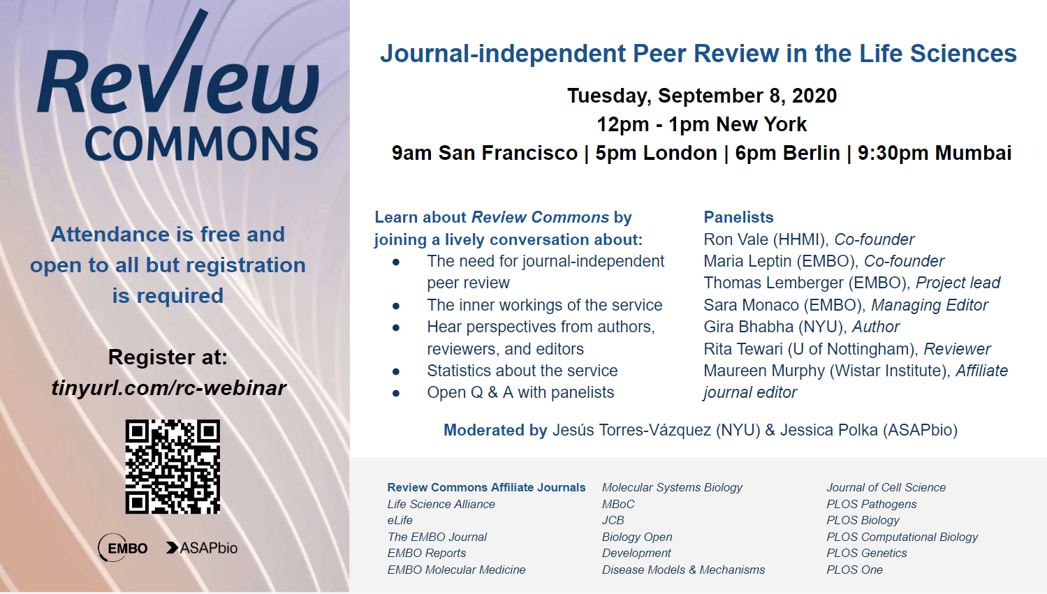Review Commons webinar: Journal-independent Peer Review in the Life Sciences