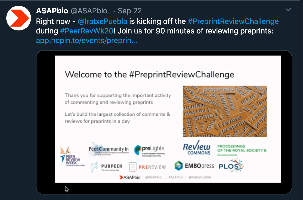 #PreprintReviewChallenge – Reviewing preprints together