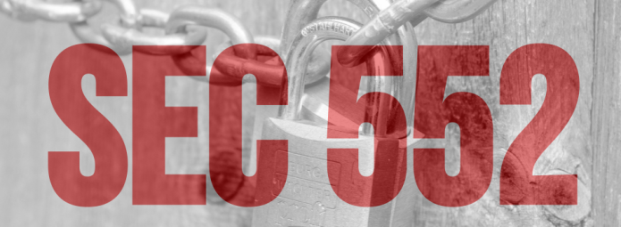 A padlock with Sec 552 overlaid on it